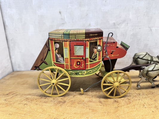 1950's Northwestern Stage Lines Stagecoach Tin Toy #S-1601