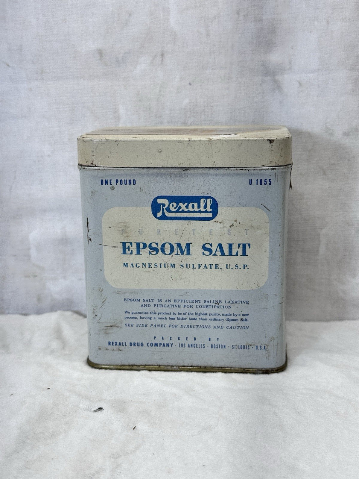 Rexall Epsom Salt Tin Vintage Empty #1910