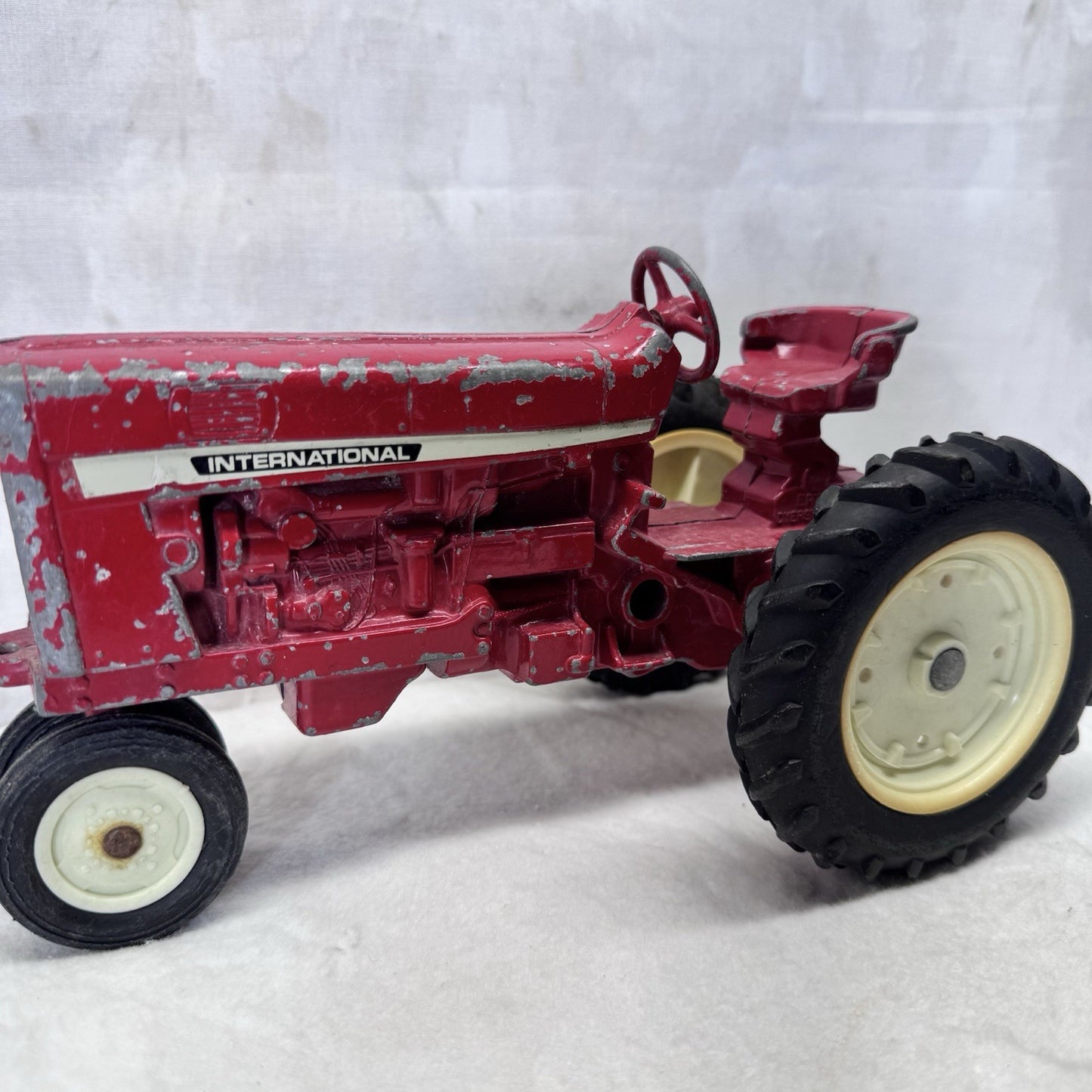 International Red Farm Tractor Metal Toy Vintage