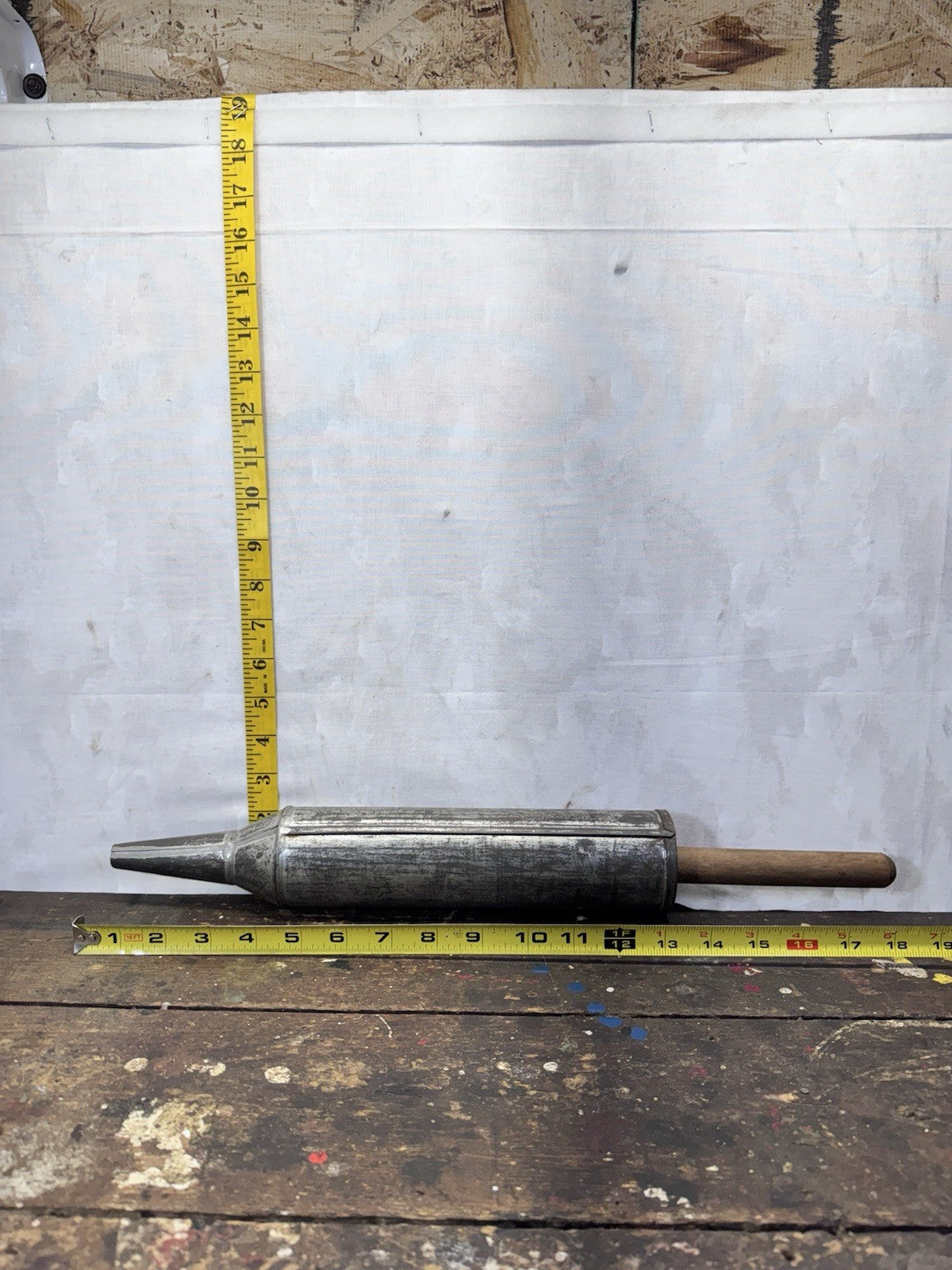 Antique Primitive Metal Wooden Sausage Stuffer