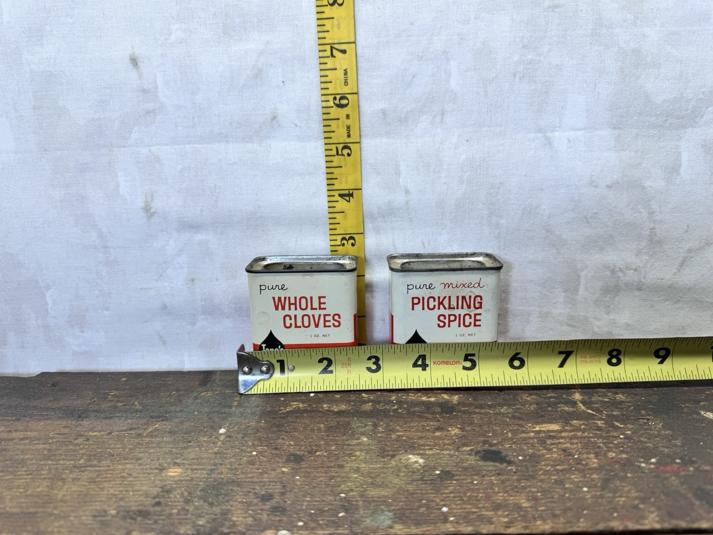 Tones Vintage Pickling Spice & Whole Cloves Spice Tins #s-1922
