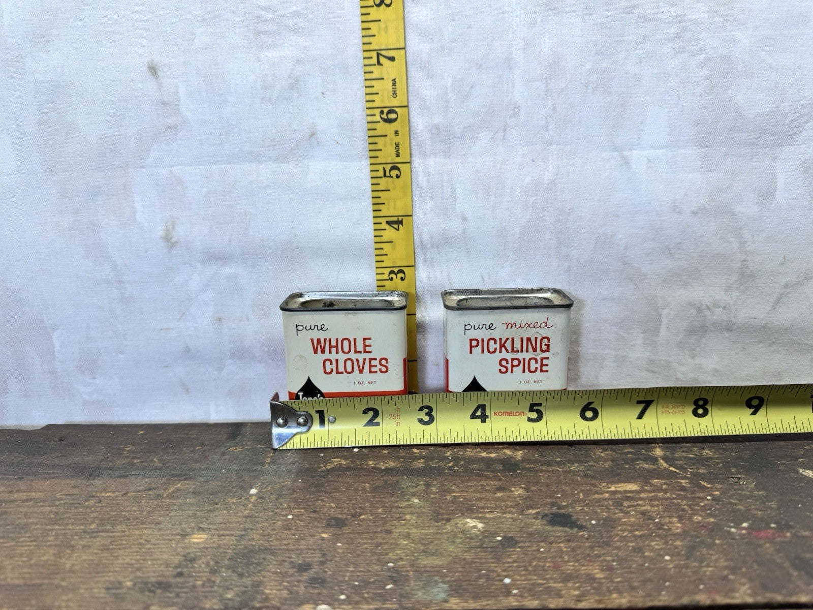 Tones Vintage Pickling Spice & Whole Cloves Spice Tins #s-1922