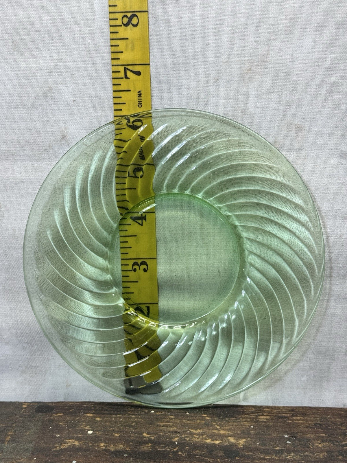 Depression Glass Spiral Small Plate Vintage