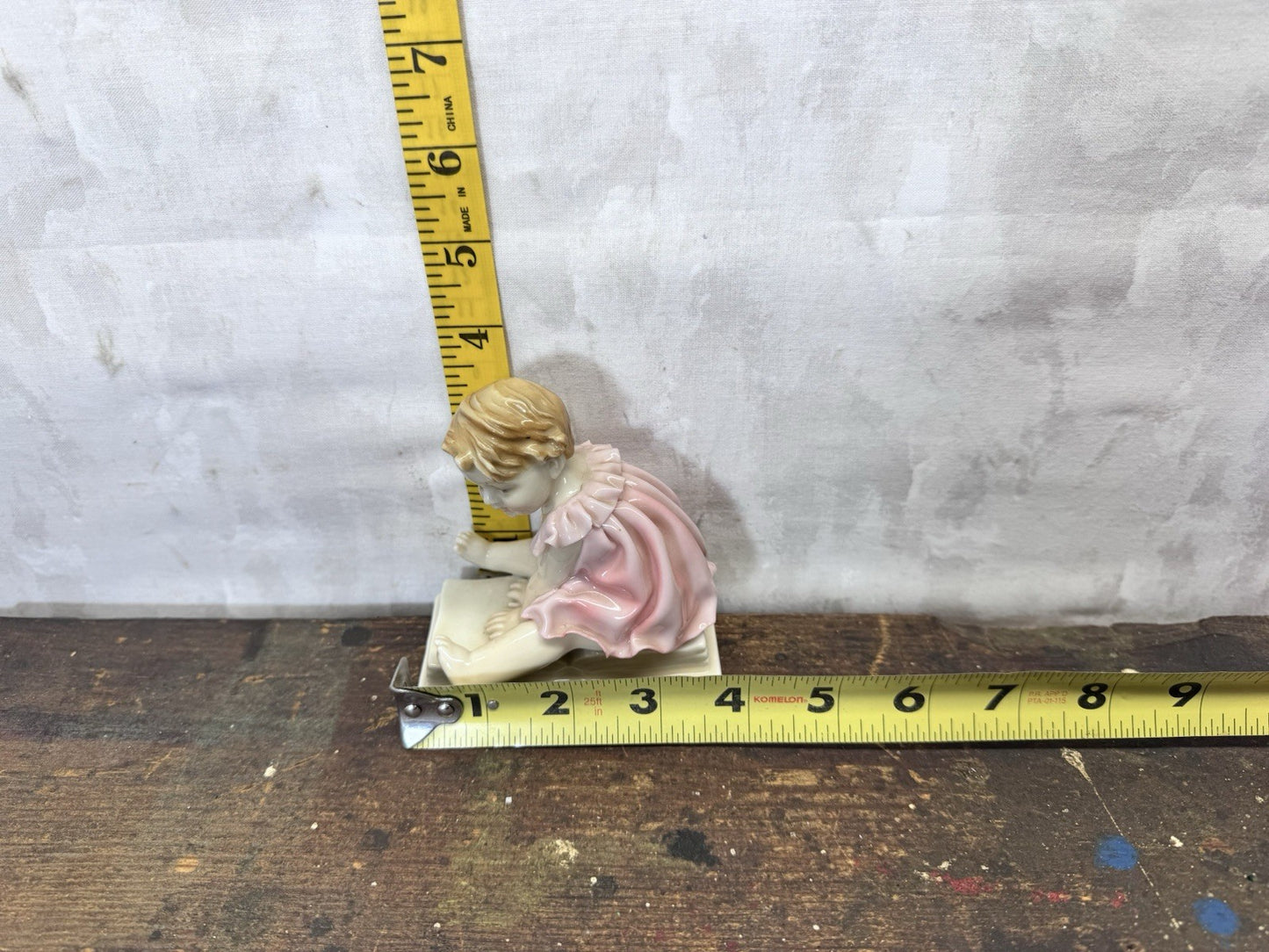 Rare Karl Ens Volkstedt Porcelain Figurine Girl Pink Dress Vtg #S-1849