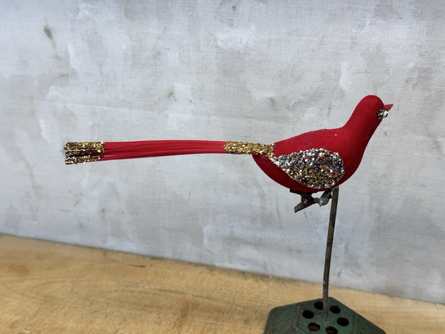 Vintage Christmas Clip On Bird Ornament  #1591