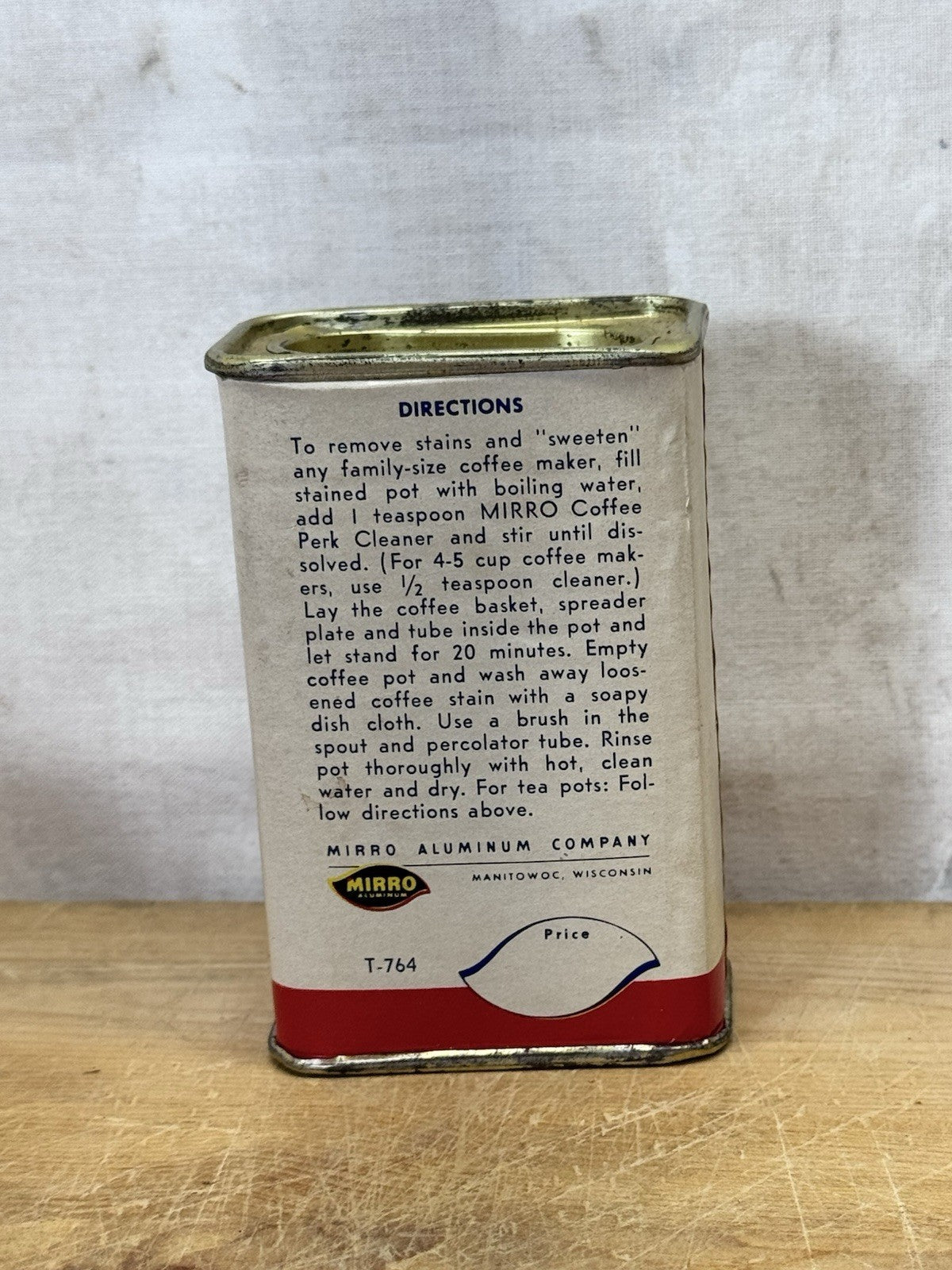 Mirro Coffee Perk Cleaner Can NOS Vintage #S-1809