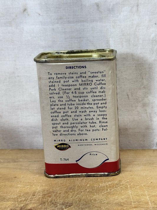 Mirro Coffee Perk Cleaner Can NOS Vintage #S-1809