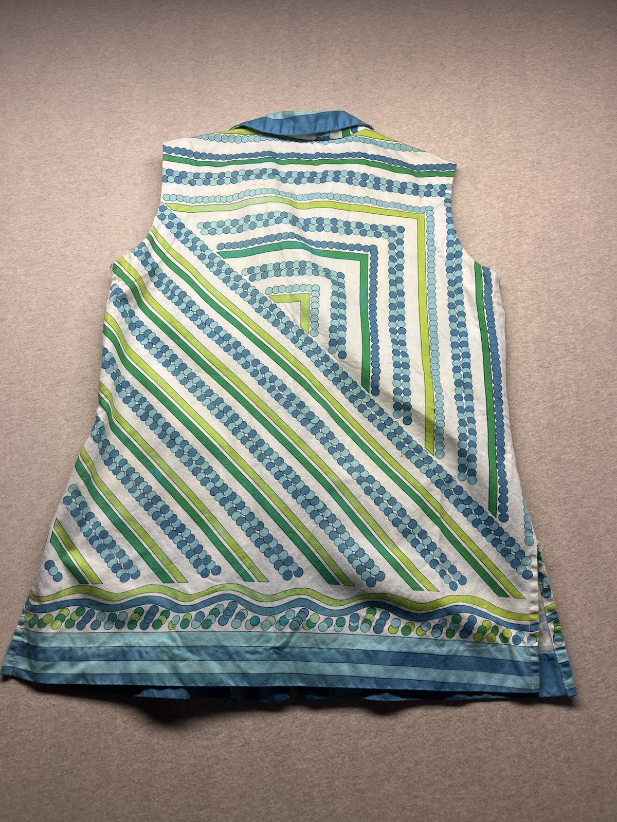 1960s Women’s Hippy Stripe Alex Coleman Sleeveless Cotton Shirt