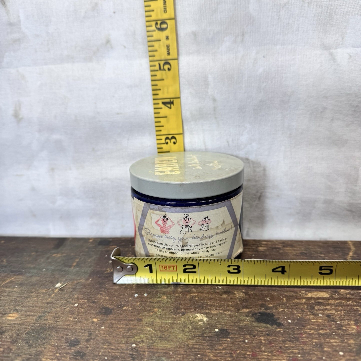 Helene Curtis Enden Dandruff Treatment Shampoo Vintage Jar