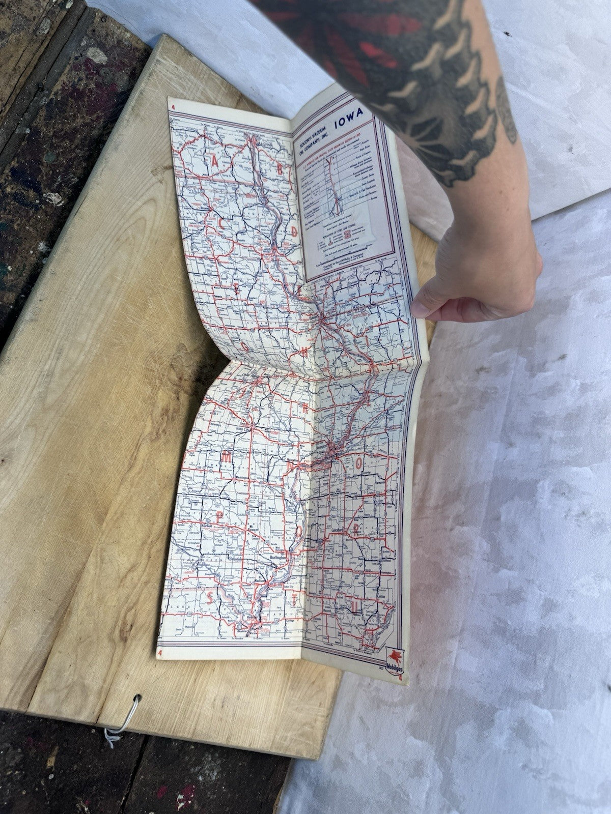 Miracle Road Fold Map Iowa Vintage #1450
