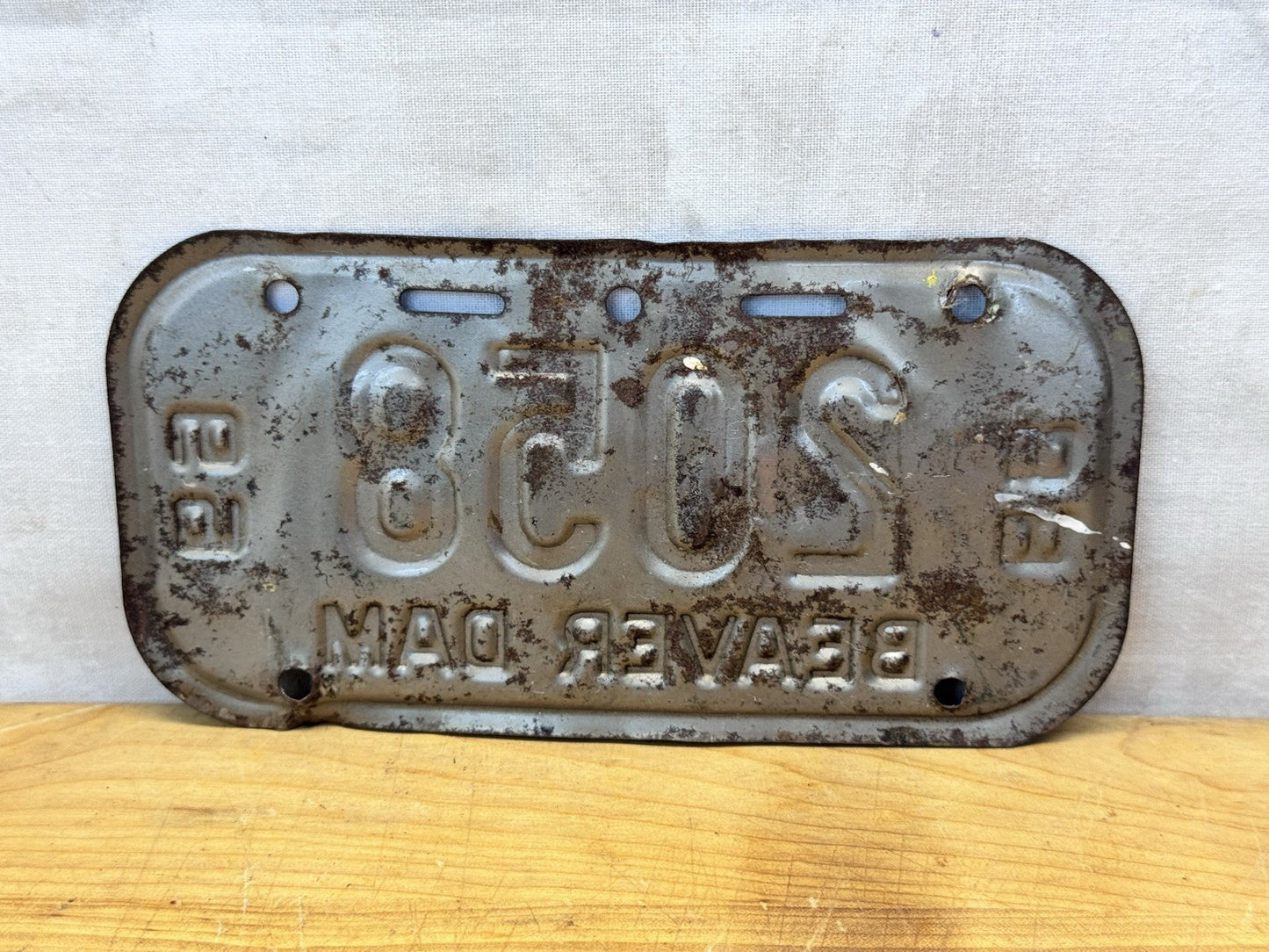 1968-1969 Beaver Dam Wisconsin Bike License Plate #1298
