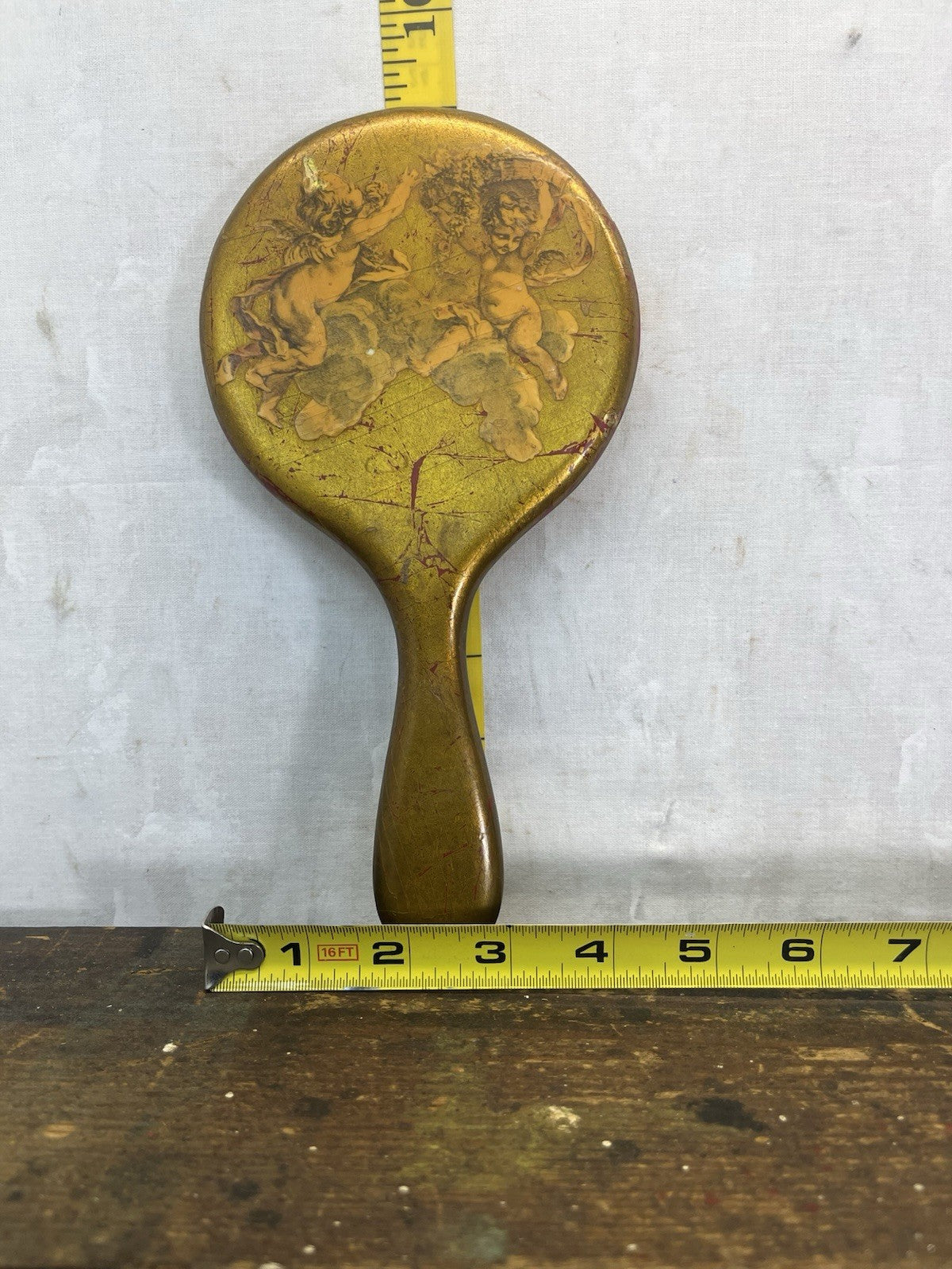 Cupid Vintage Hand Mirror