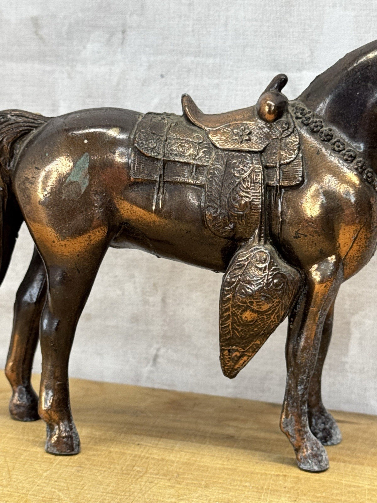 copper plated metal horse 1950s #1068