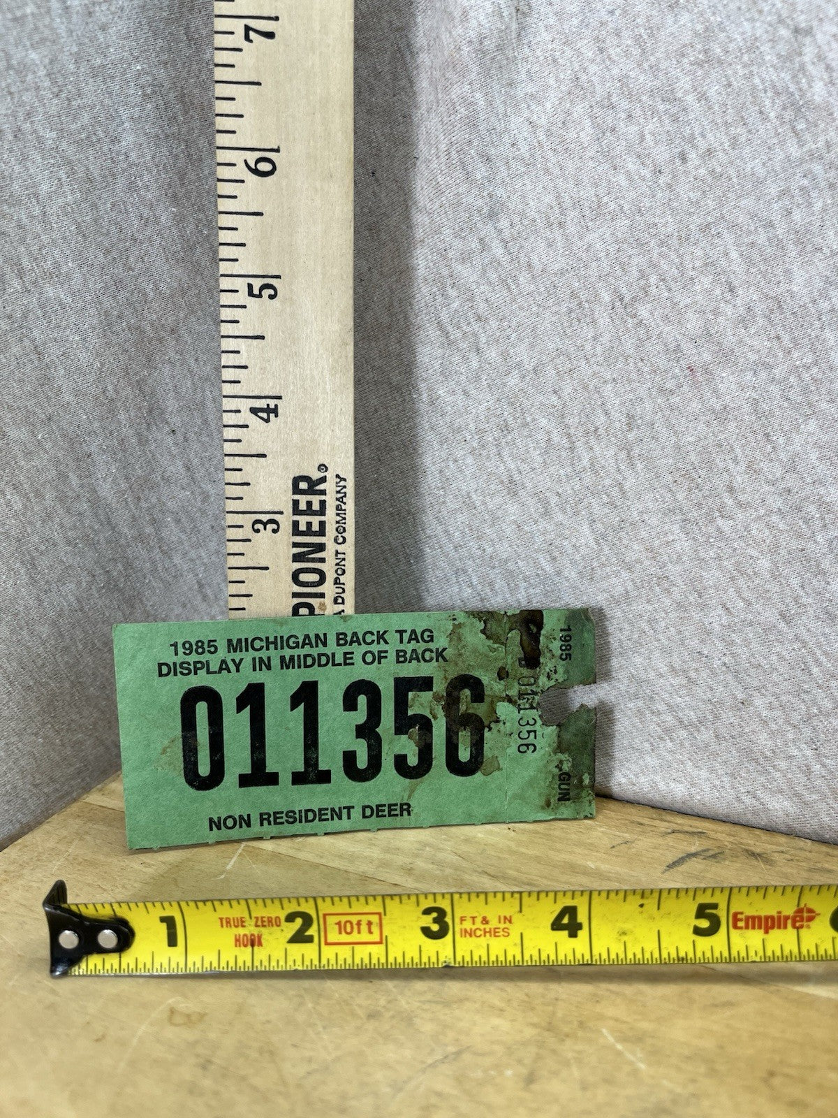 Michigan 1985 Non Resident Deer Back Tag (011356)