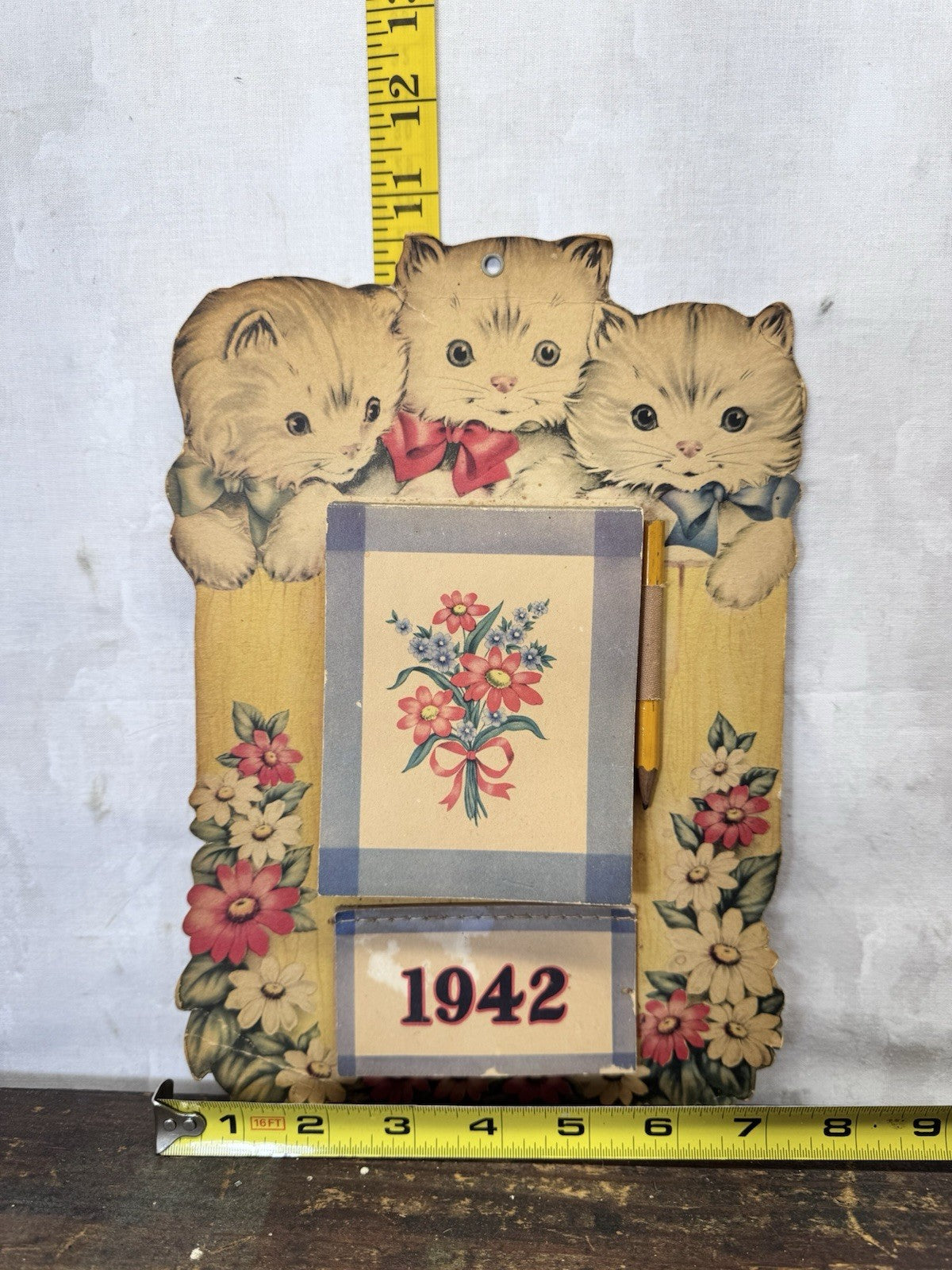 1942 Paper Calendar Notebook Kitten