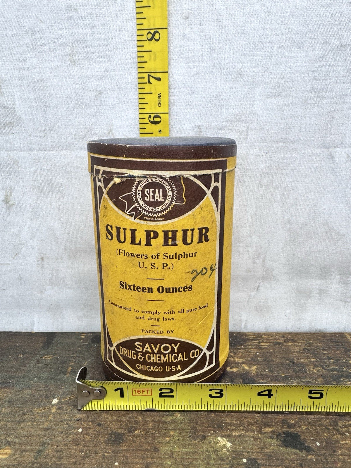 Savoy Drug & Chemical Co Container Empty Antique #1177
