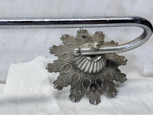 Ornate Metal Towel Bar Vintage