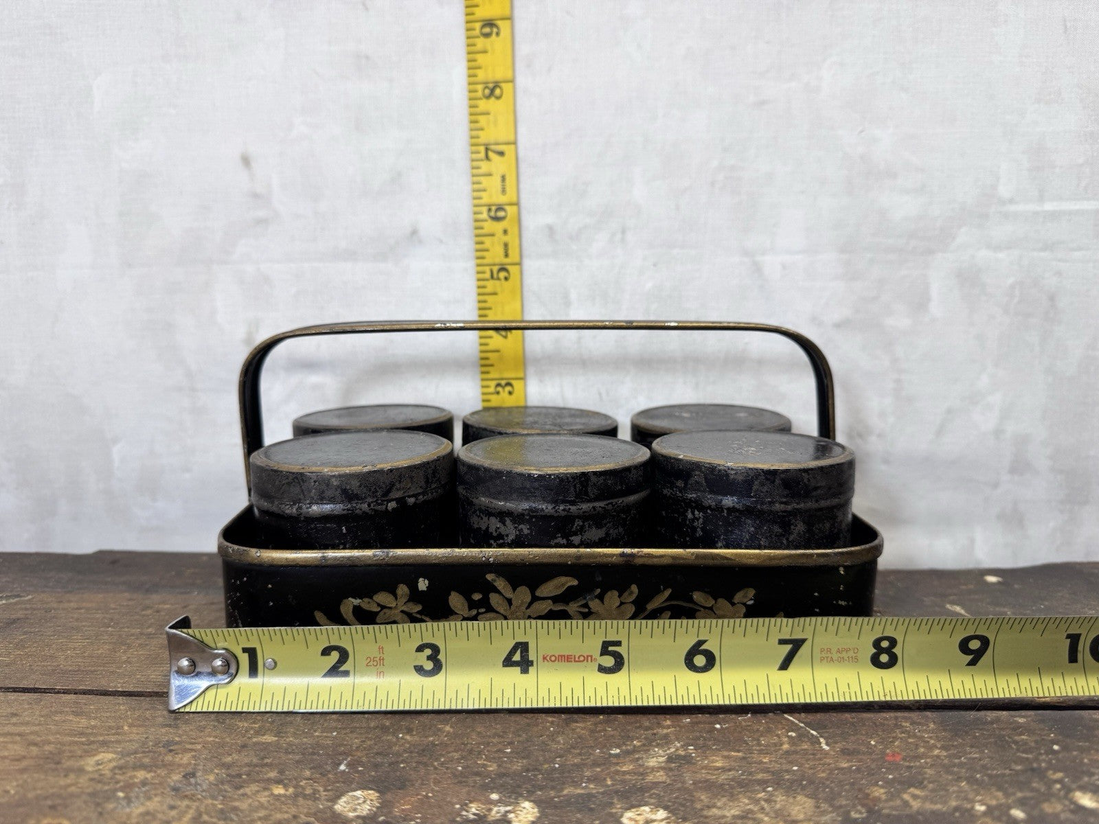 Antique Tin Spice Set Carrier #S-1763