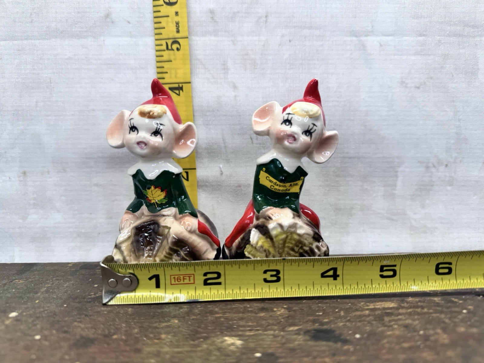 Ceramic Pair Of Elves Made In Japan #1139