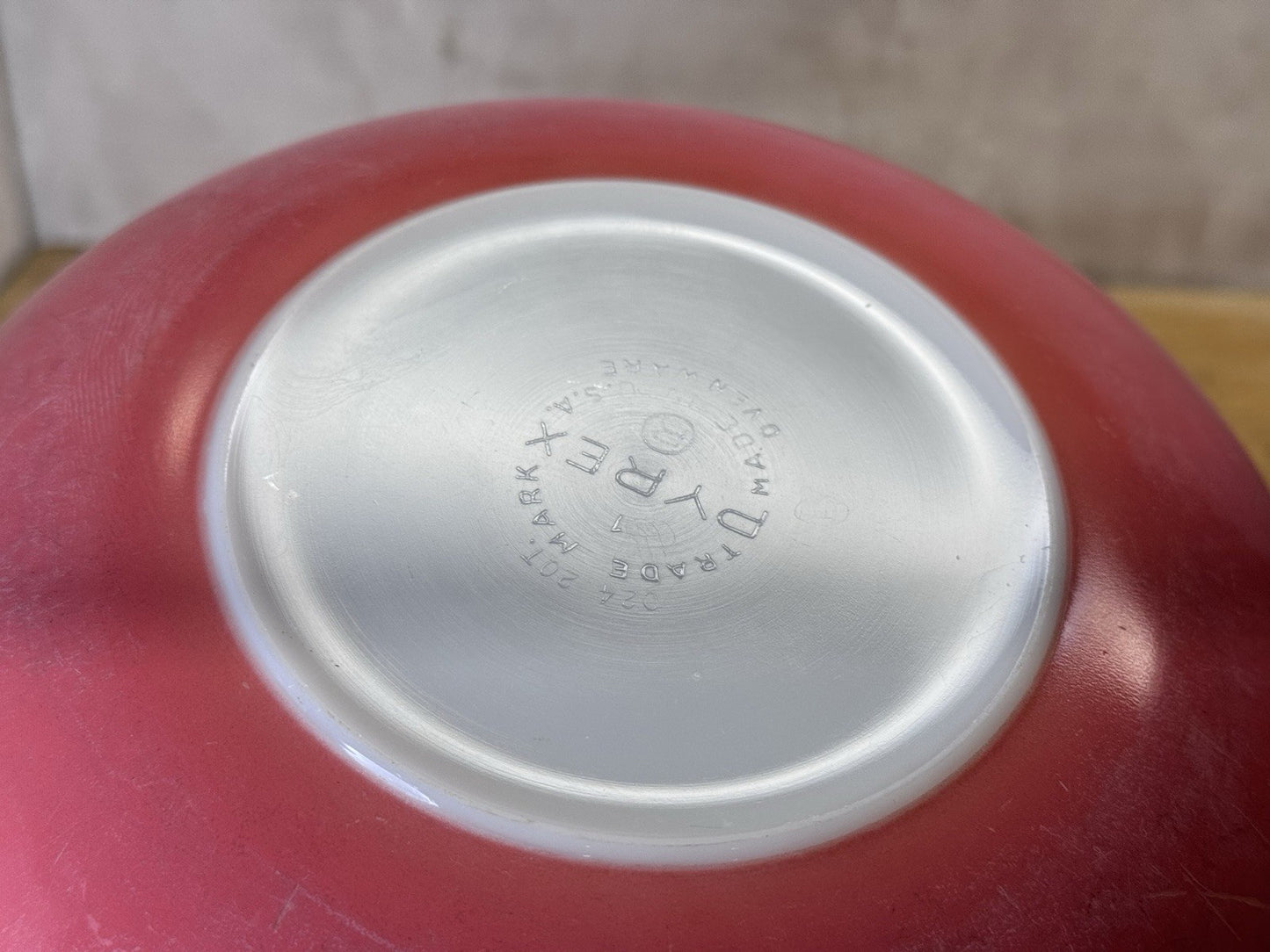 Pink Pyrex Vintage Bowl Has Paint Loss #S-1867