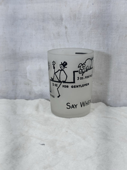 4oz Frosted Shot Glass Vintage Hazel Atlas #S-1915
