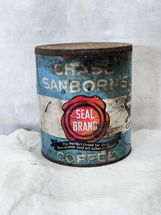 Chase And Sanborns Coffee Tin Vintage Rustic #S-1960