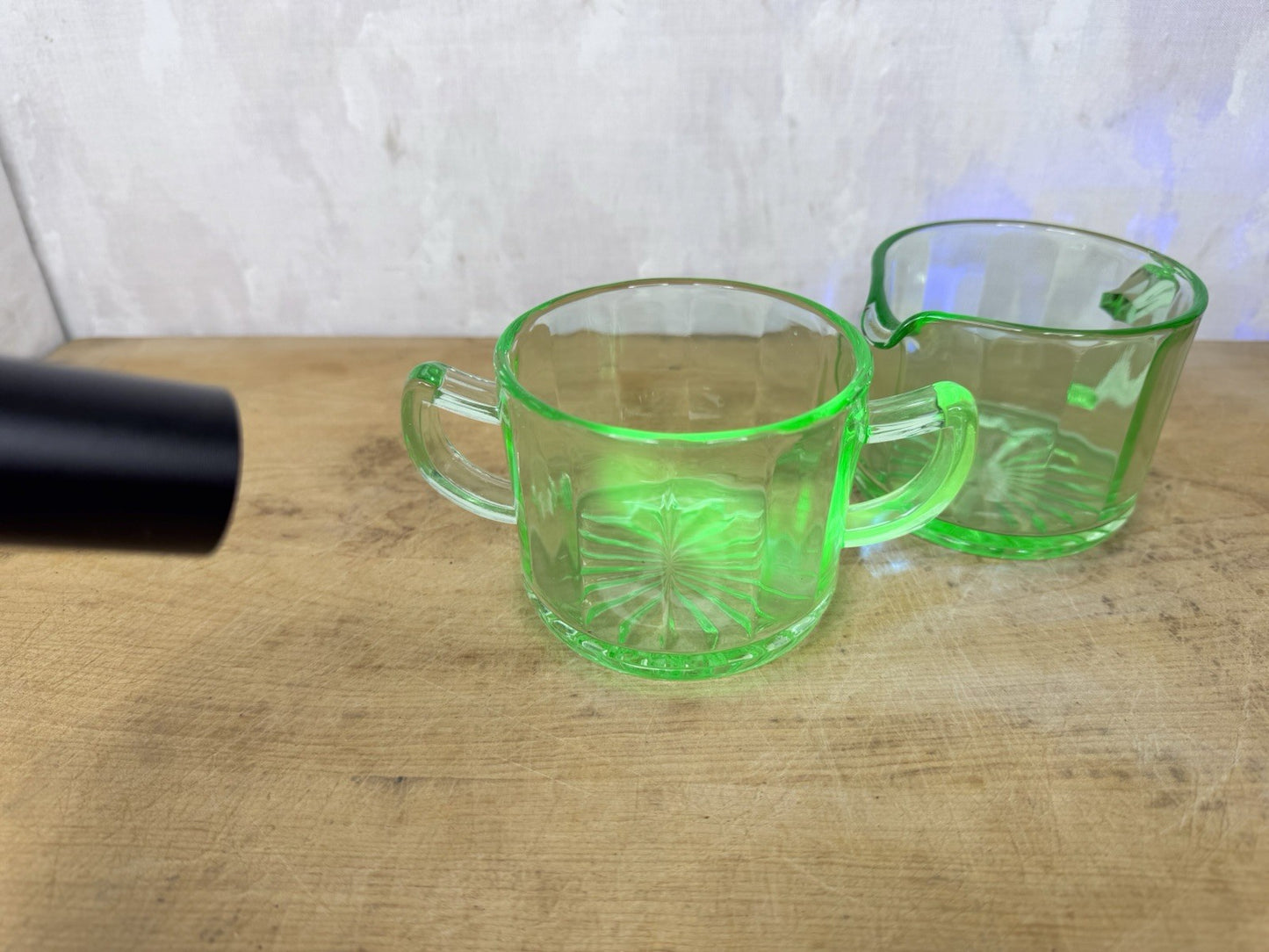 Uranium Cream And Sugar Set #1100