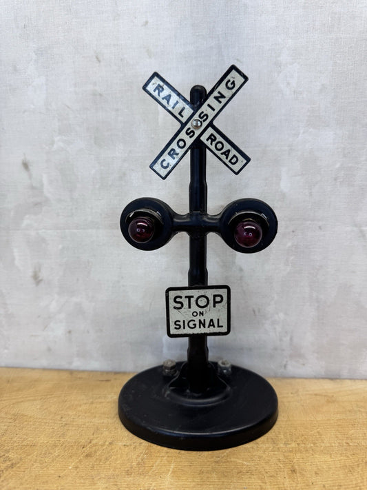 Vintage O Scale Metal Lighted Railroad Crossing #S-1599