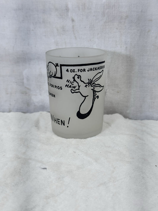 4oz Frosted Shot Glass Vintage Hazel Atlas #S-1915