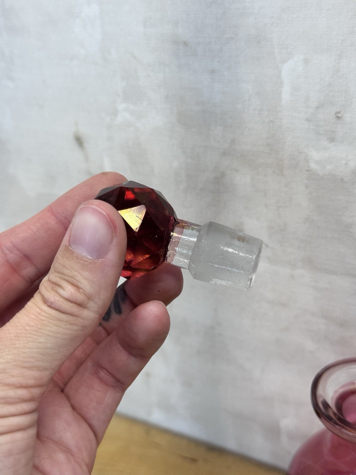 Crystal Perfume India Bottle Vtg #S-1699