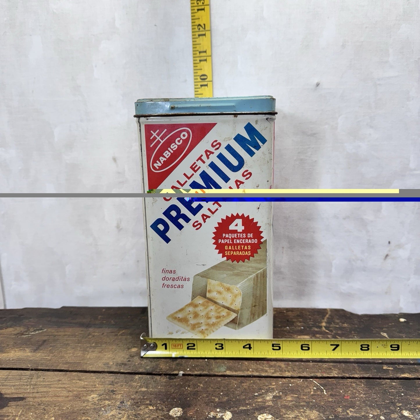 Premium Saltine Crackers Tin Container Vintage