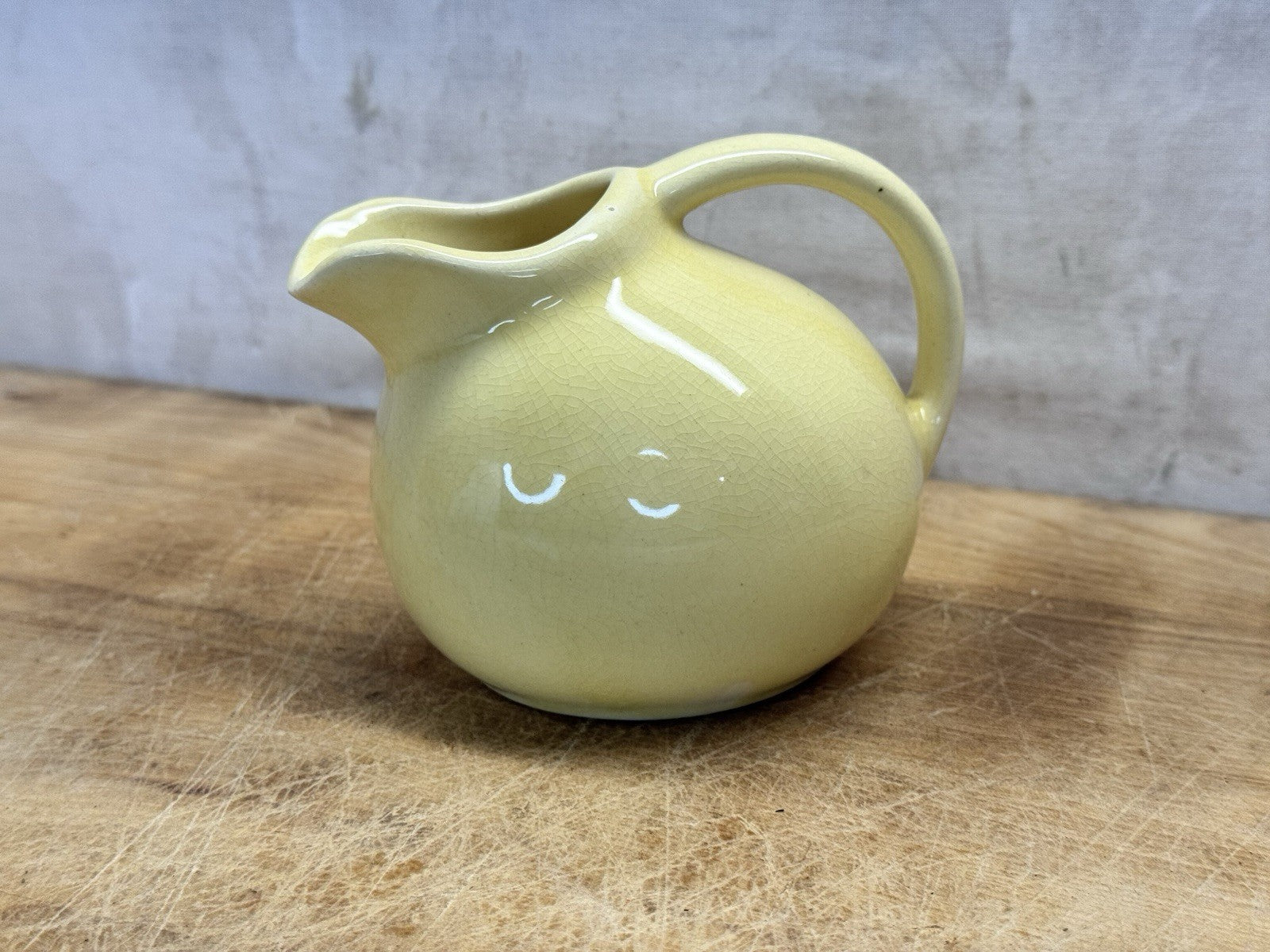 Vintage Yellow Ceramic Mini Creamer Pitcher #S-1556
