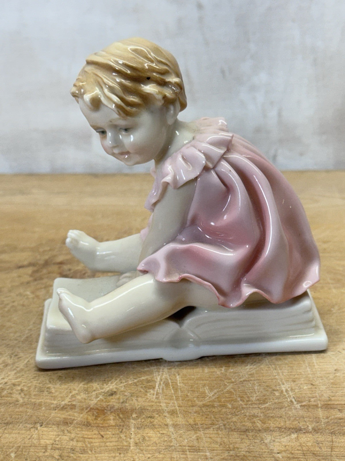 Rare Karl Ens Volkstedt Porcelain Figurine Girl Pink Dress Vtg #S-1849