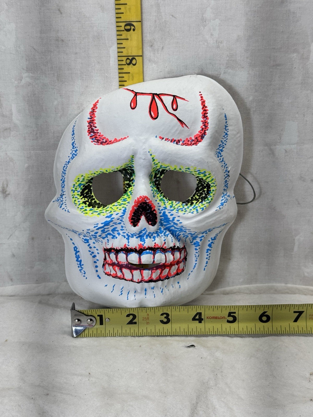 Vintage Glow Sugar Skull Halloween Mask Zest #S-1967