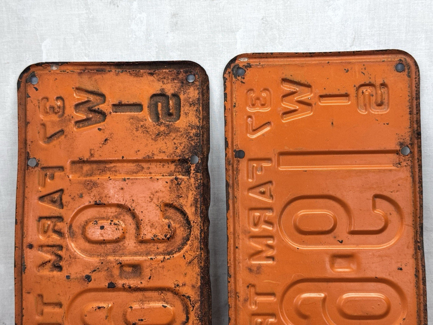 1937/1938 Pair Of Wisconsin Farm Truck Plates #1187