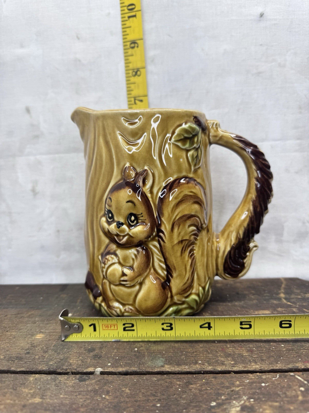 Ceramic Squirrel Pitcher Vintage #1116