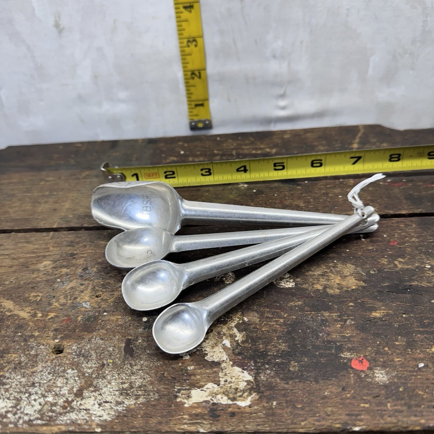 Set Of 4 Aluminum Measuring Spoons Vintage