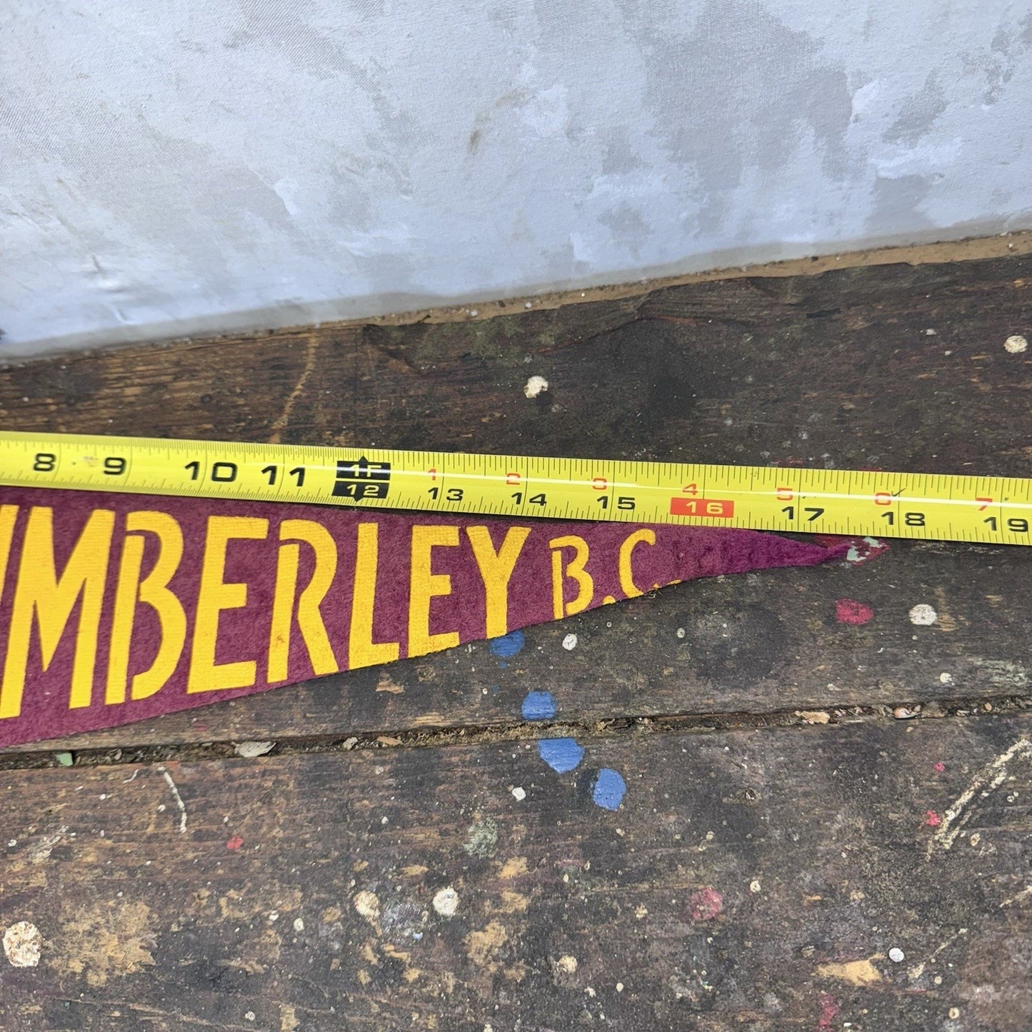 Kimberley B.C Canada Vintage Fabric Pennant Banner Flag Souvenir