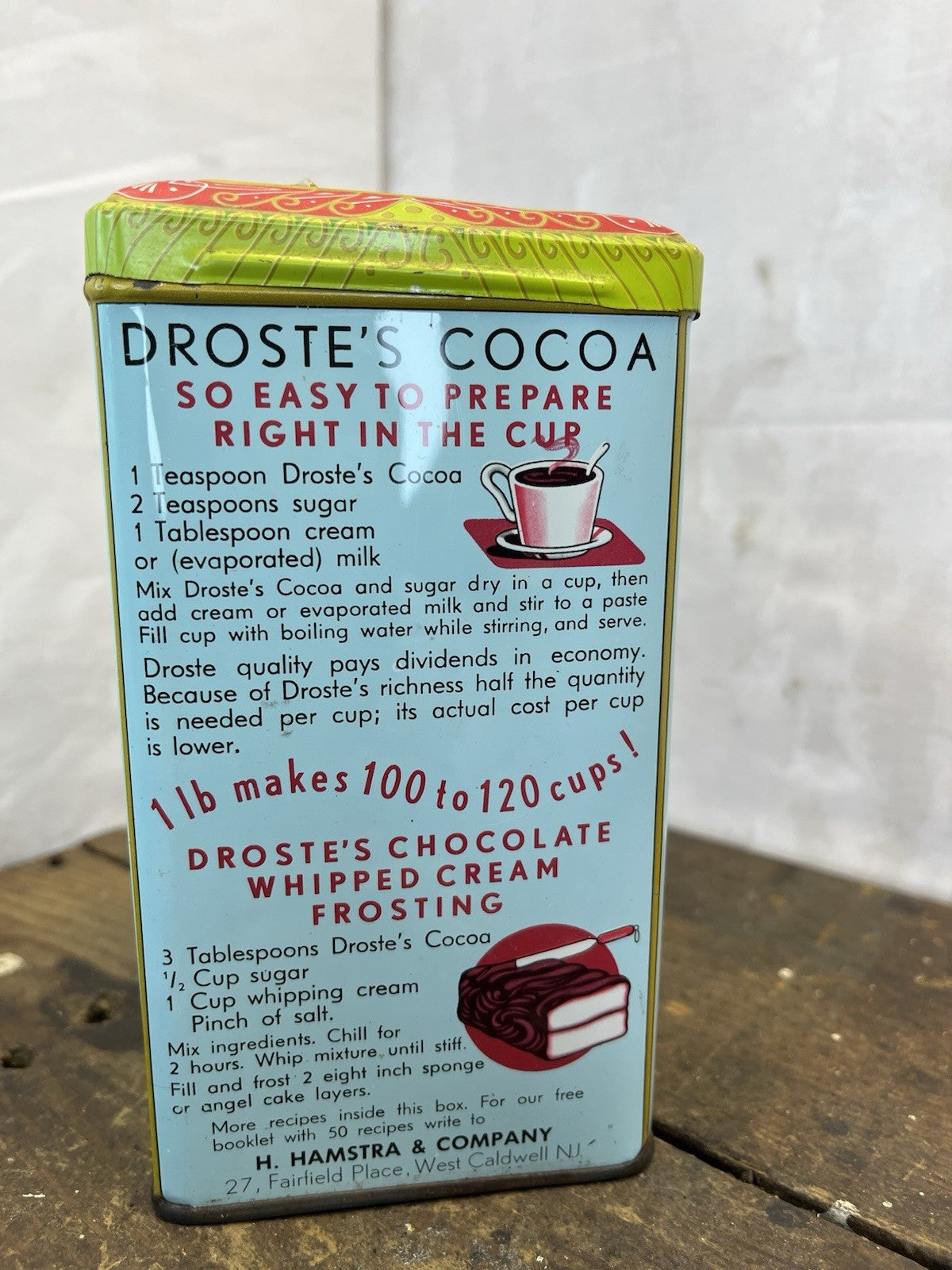 Vintage Drostes 1# Cocoa Tin #111