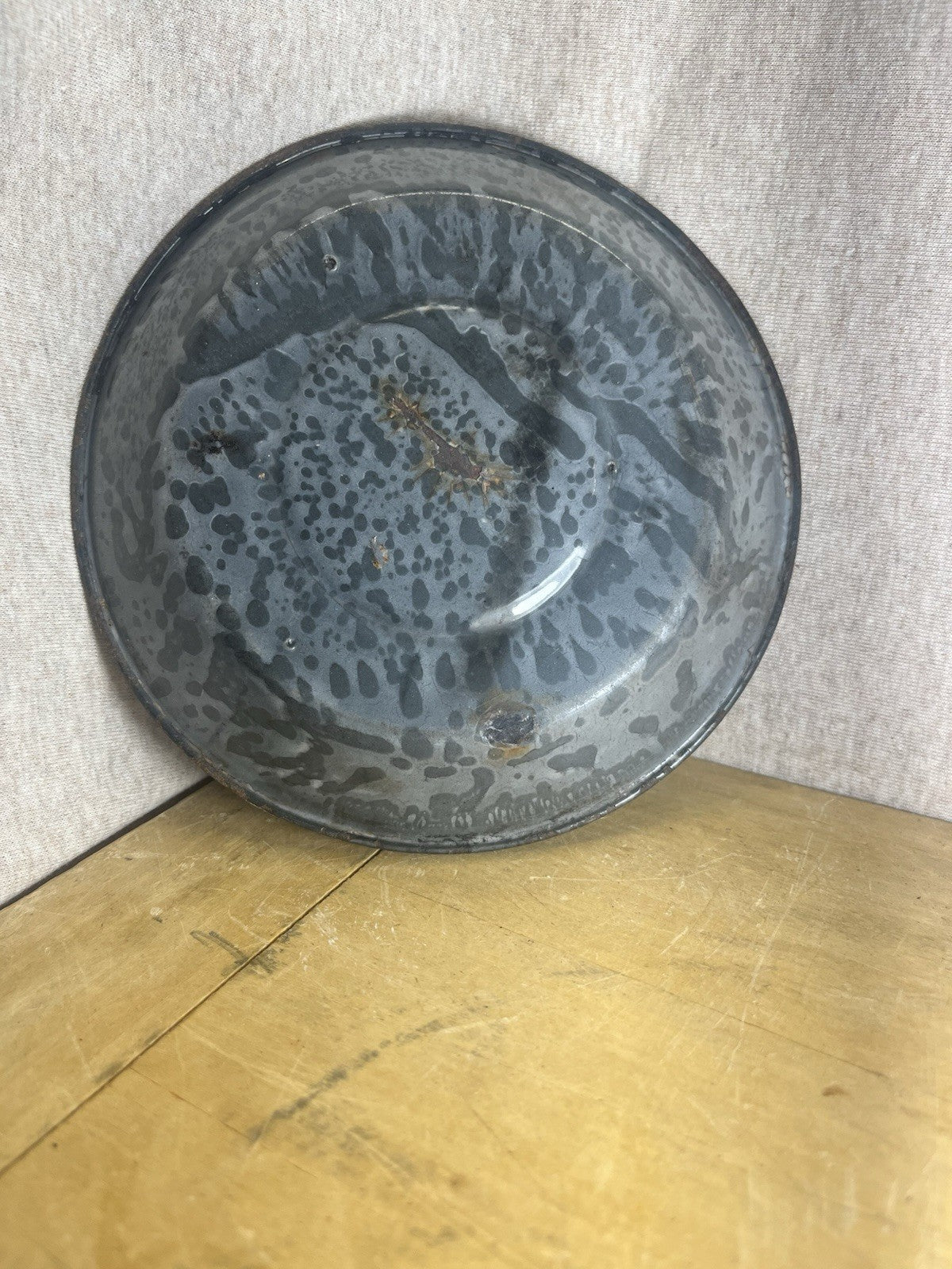 Grey Enamel Saucer Plate