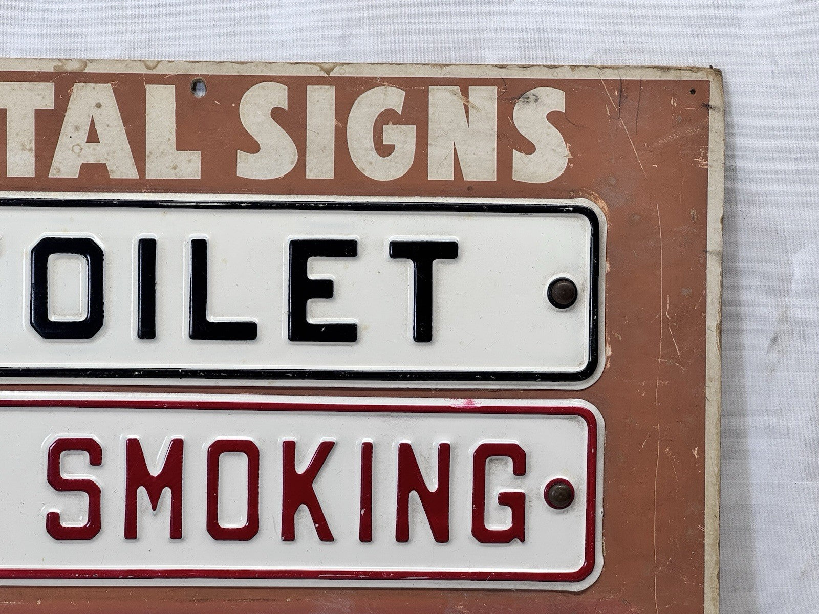 Salesman Metal Sign Display Cardboard Easel Back Vtg S-1781