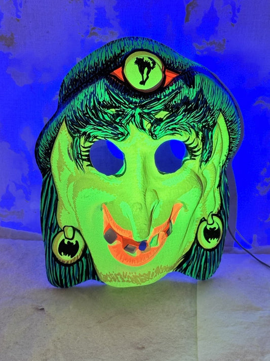 Vintage Glow Gypsy Witch Halloween Mask #S-1968