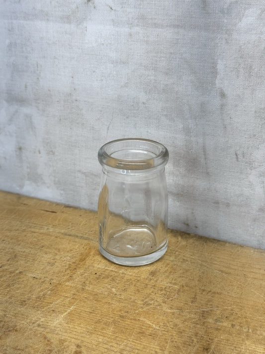 Mini Creamer Glass Clear Jar Vtg #S-1696