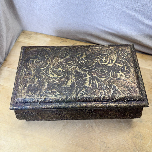 Vintage Wooden Painted Decorative Box Flawed