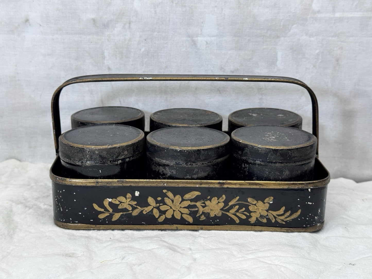 Antique Tin Spice Set Carrier #S-1763