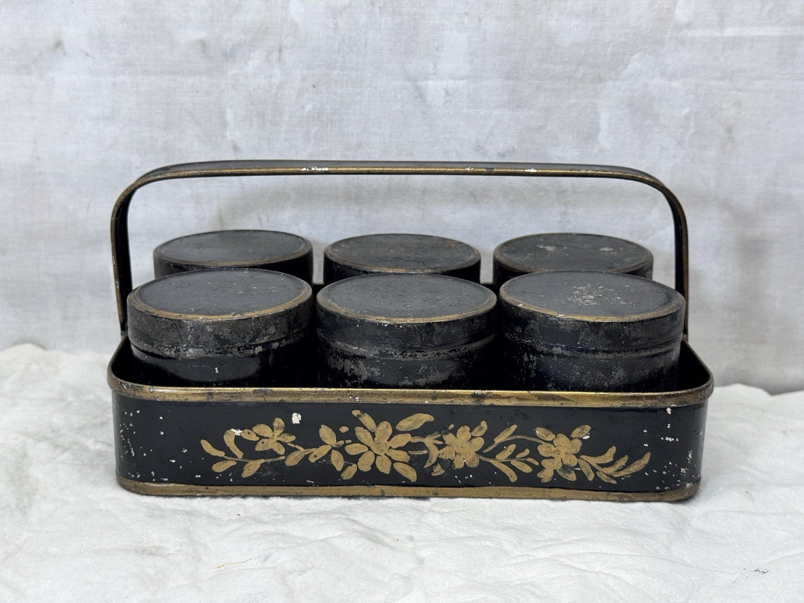 Antique Tin Spice Set Carrier #S-1763