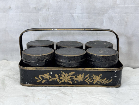 Antique Tin Spice Set Carrier #S-1763