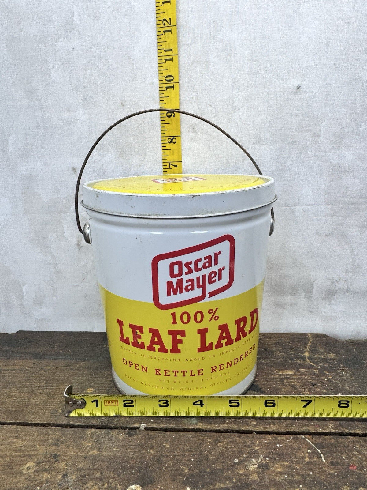 Oscar Mayer Leaf Lard Tin Vintage #1190