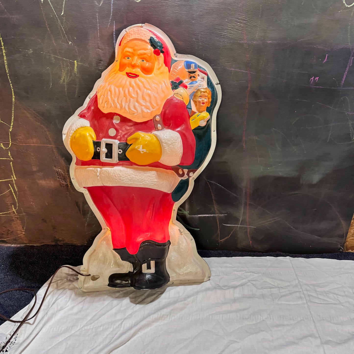 Light-Up Santa Claus Display Vintage 1940s #2188
