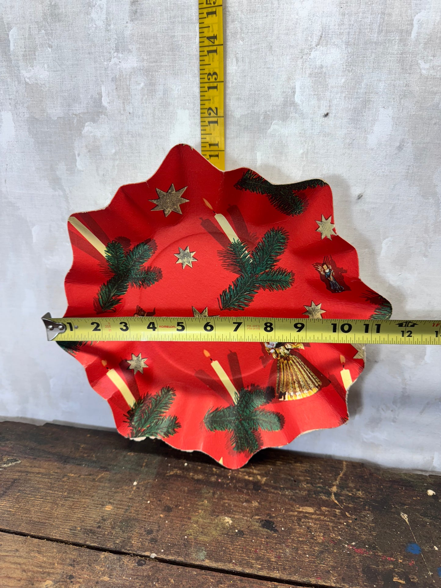 Heavy Cardboard Christmas Bowl Vtg #1741